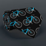 aqua blue bicycle on black tie<br><div class="desc">Turquoise bike on black background.
Background colour can be changed.</div>
