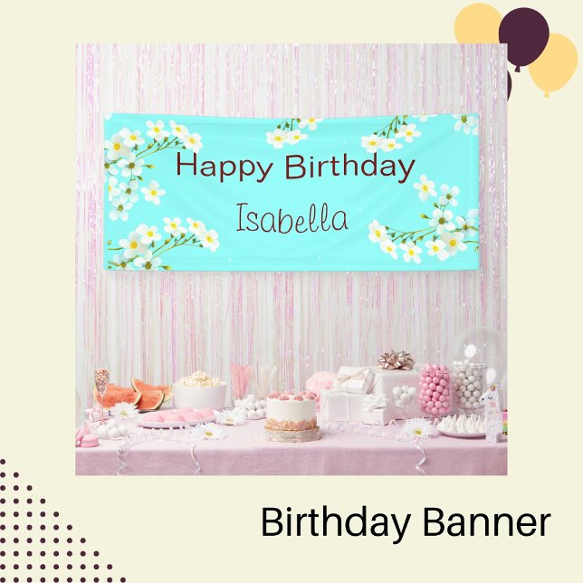 Aqua Blue Birthday  Banner (Creator Uploaded)