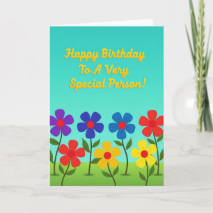 Aqua Blue Birthday Card