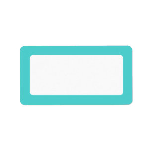 Aqua blue border blank label