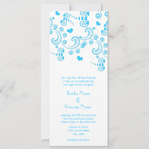 Aqua Blue Butterflies Wedding Invitation