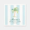 Aqua Blue Cabana Stripes Palm Beach Club Birthday