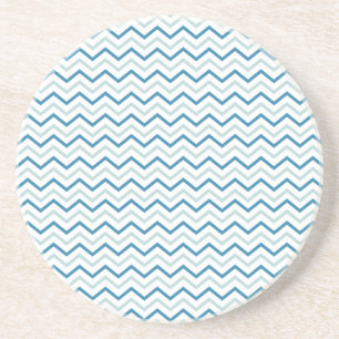 Aqua Blue Chevron Pattern Coaster