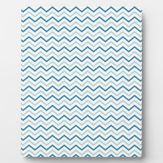 Aqua Blue Chevron Pattern Plaque (Front)