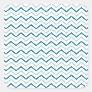 Aqua Blue Chevron Pattern Square Sticker