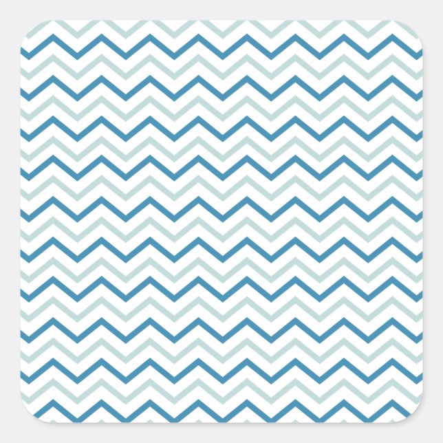 Aqua Blue Chevron Pattern Square Sticker (Front)