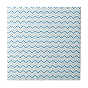 Aqua Blue Chevron Pattern Tile