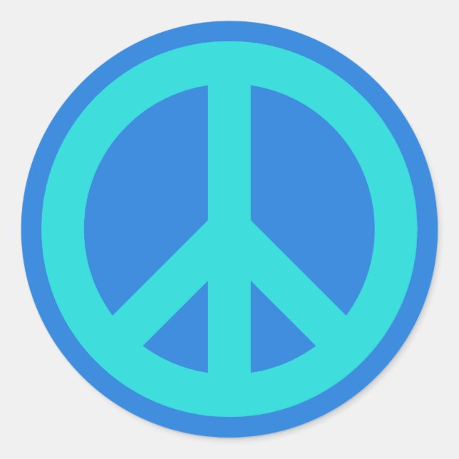 Aqua Blue Classic Round Sticker (Front)