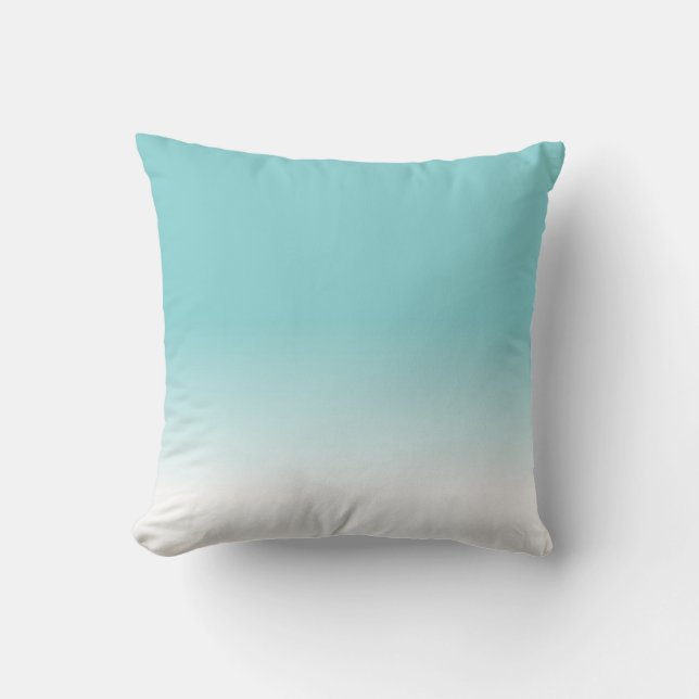 Aqua Blue Colour of 2021 Popular Ombre Cushion (Front)