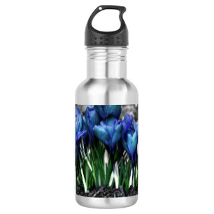 Aqua Blue Crocus Blooms 532 Ml Water Bottle
