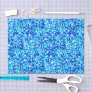 Aqua Blue Crushed Sea Glass Decoupage Tissue Paper