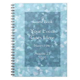 Aqua Blue Crystal Guest Book