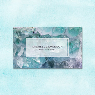 Aqua Blue Crystal Healing Arts Business Card