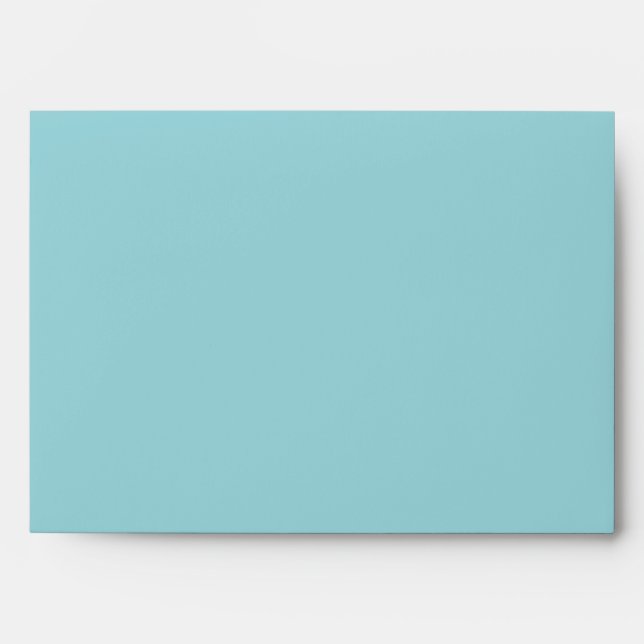 Aqua Blue Custom Envelope with Return Address (Front)