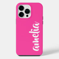 Aqua blue custom name script bold hot pink