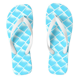 Aqua Blue Diamond Design Thongs