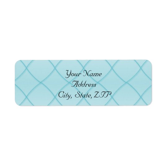 Aqua Blue Diamond Pattern Return Address Label