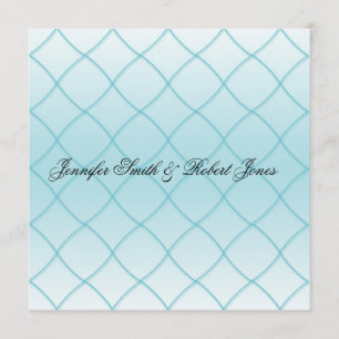Aqua Blue Diamond Pattern Wedding Invitation