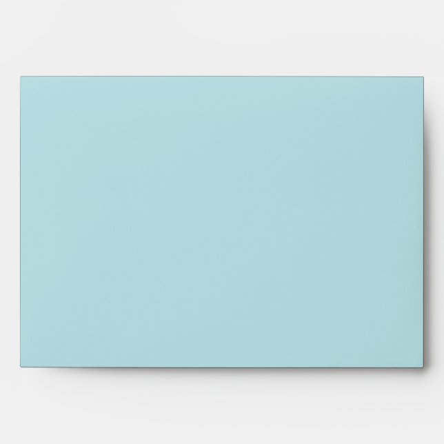 Aqua Blue Diamond Scallop Wedding Envelope (Front)