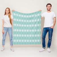 Aqua Blue Diamonds Circuit Argyle Pattern