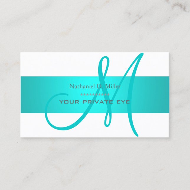 Aqua Blue/DIY background colour Business Card (Front)