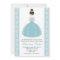 Aqua Blue Dress Brunette Quinceanera Invitations