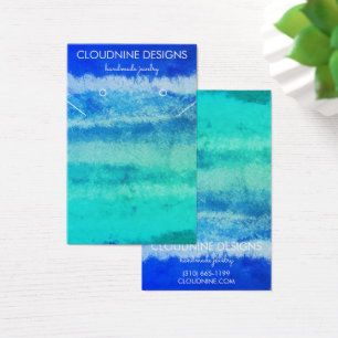Aqua Blue Earring Necklace Jewellery Display Card