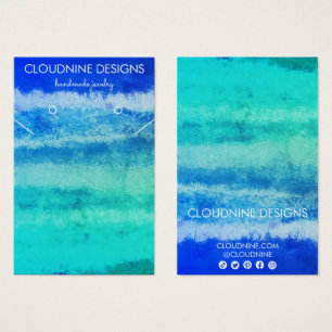 Aqua Blue Earring Necklace Jewellery Display Card