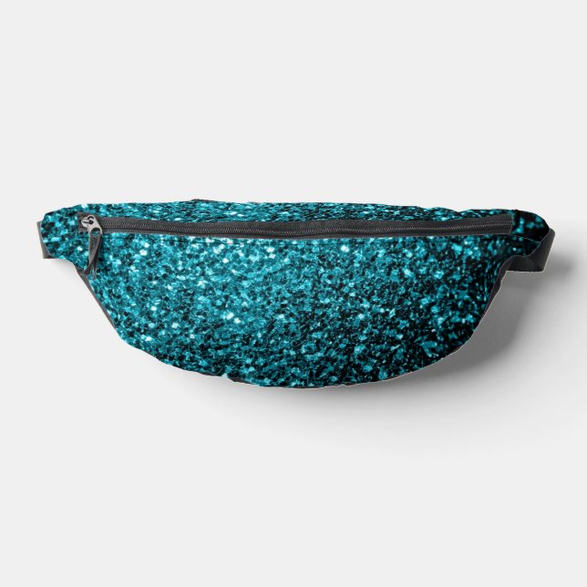 Aqua blue faux glitter sparkles bum bags (Lay Down)