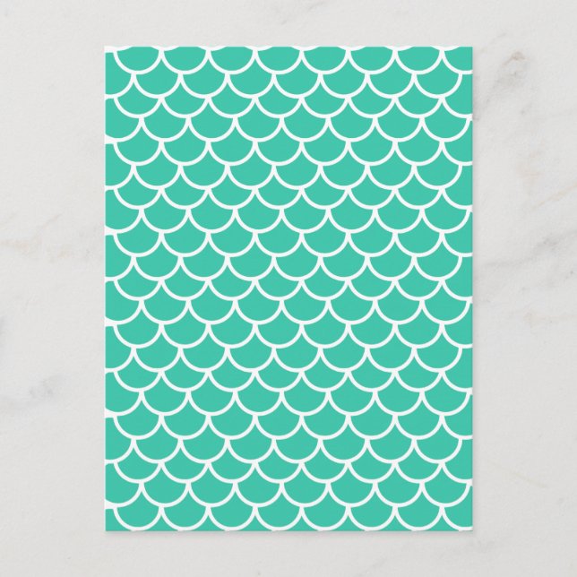 Aqua Blue Fish scale pattern Postcard (Front)