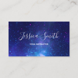 Aqua Blue Galactic Centre Yoga Instructor Business Card