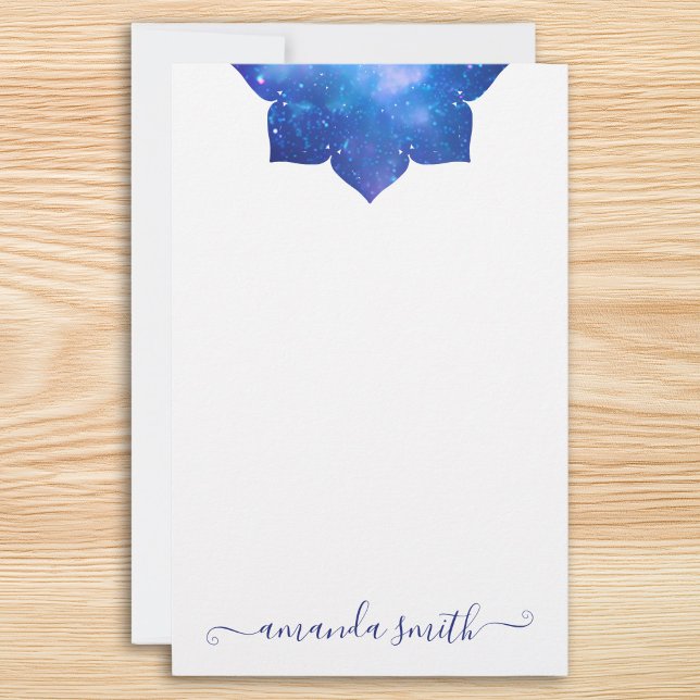 Aqua Blue Galactic Mandala Stationery (Aqua Blue Galactic Mandala Stationery)