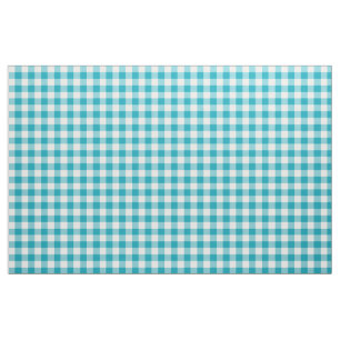 Aqua Blue Gingham Pattern Fabric