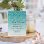 Aqua Blue Glitter Glam Bat Mitzvah Invitation<br><div class="desc">This beautiful invitation features a glitter pattern and your custom text.  Use the template form the add your information.</div>