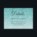 Aqua Blue Glitter Glam Enclosure Card<br><div class="desc">This beautiful invitation enclosure cards feature a trendy ombre glitter pattern,  a fancy script heading and your custom text. Use the template form the add your information.</div>