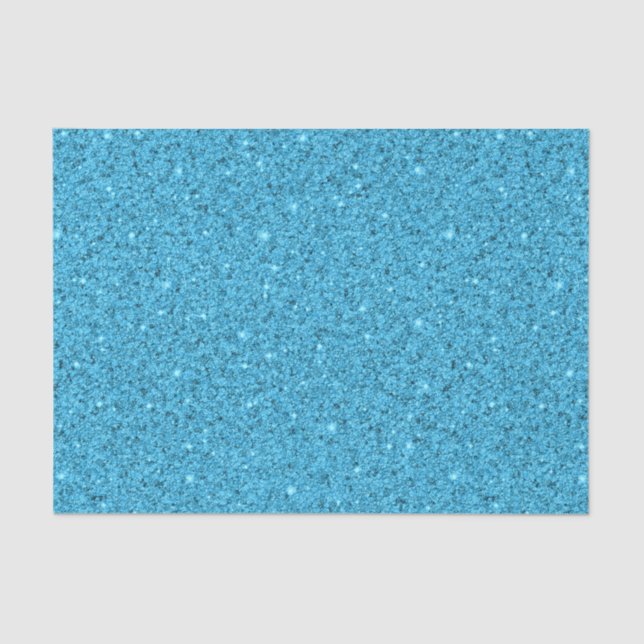 Aqua Blue Glittery Crushed Sea Glass  Tissue Paper (Front)