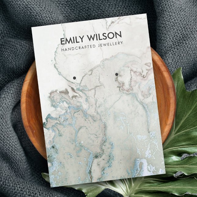 AQUA BLUE GOLD AGATE MARBLE EARRING DISPLAY CARD (Creator Uploaded)