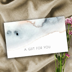 Aqua Blue Gold Watercolor Beachy Gift Certificate