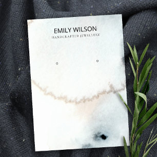 AQUA BLUE GOLD WATERCOLOR BRUSH EARNING DISPLAY BUSINESS CARD