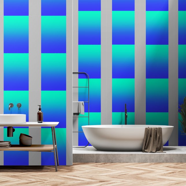 Aqua Blue  Gradient Grey  Wallpaper (Bathroom)