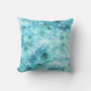 Aqua Blue Green Abstract Cushion
