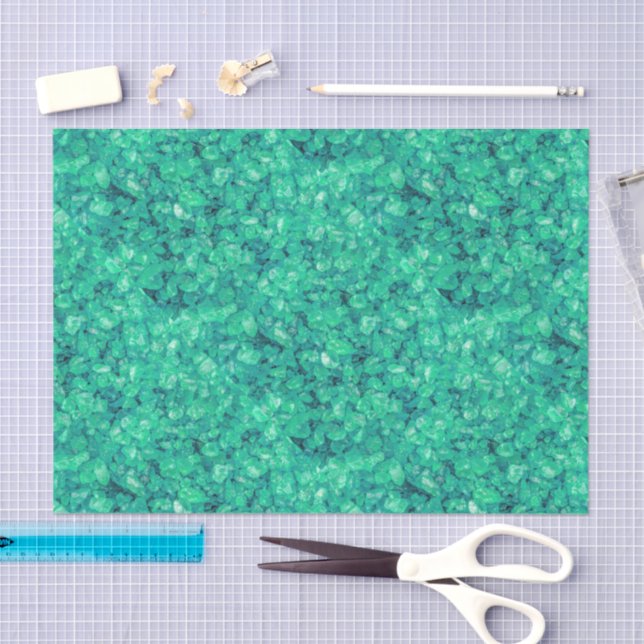 Aqua Blue Green Crushed Sea Glass Decoupage Tissue Paper (Craft)