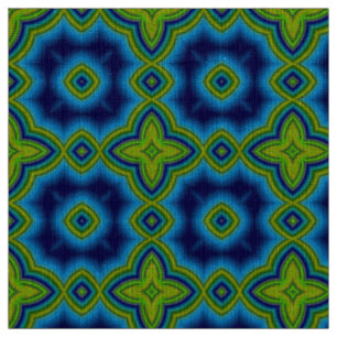 Aqua blue & green Moroccan geometric pattern Fabric