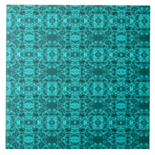 Aqua blue green waters geometric abstract art ceramic tile