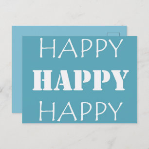 Aqua Blue Happy Happy Postcard
