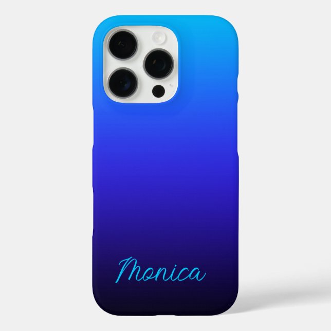 Aqua Blue Indigo and Black Ombre Case-Mate iPhone Case (Back)