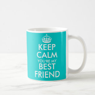 Aqua blue Keep Calm friendship mug for best friend