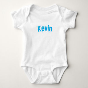 Aqua Blue Kevin Name, Baby Bodysuit