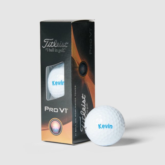 Aqua Blue Kevin Name, Golf Balls (Packaging)