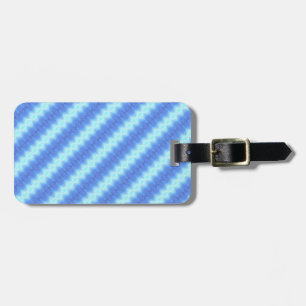 Aqua Blue Knit Crochet Stripe Texture Pattern Luggage Tag